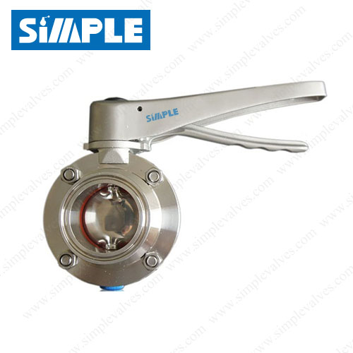 1.5//38mm Sanitary Stainless Steel TriClamp Butterfly Valve TC-Clamp 1.6 Mpa 1PC