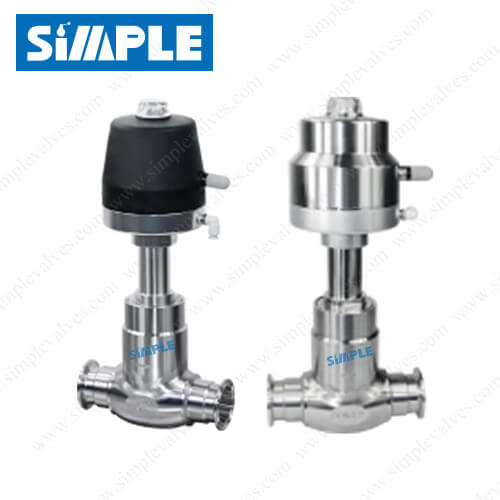 Sanitary Pneumatic Globe Valve, Plastic or Stainless Actuator